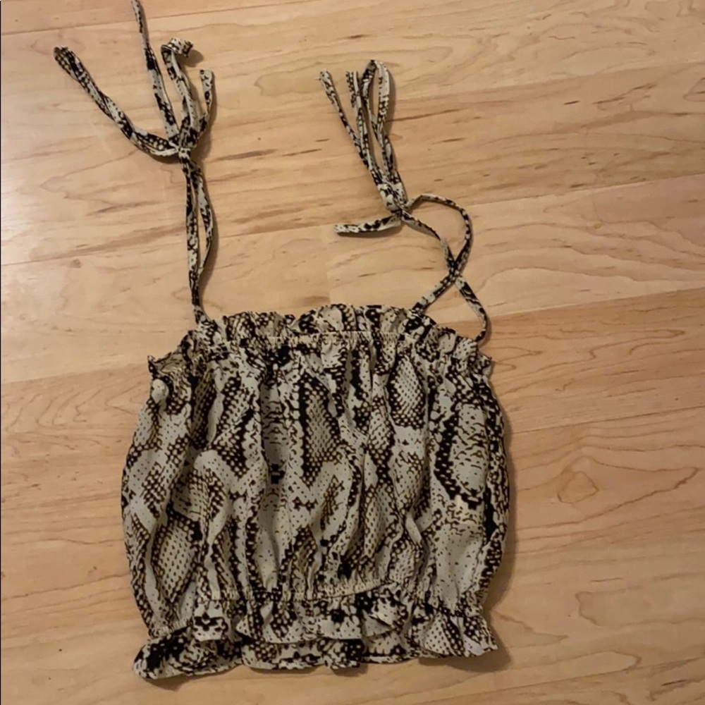 snake skin crop top with ties